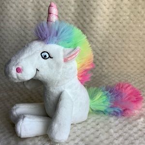 Kinder Surprise Ferrero Rainbow Plush Unicorn Stuffed Animal Embroidered Eyes